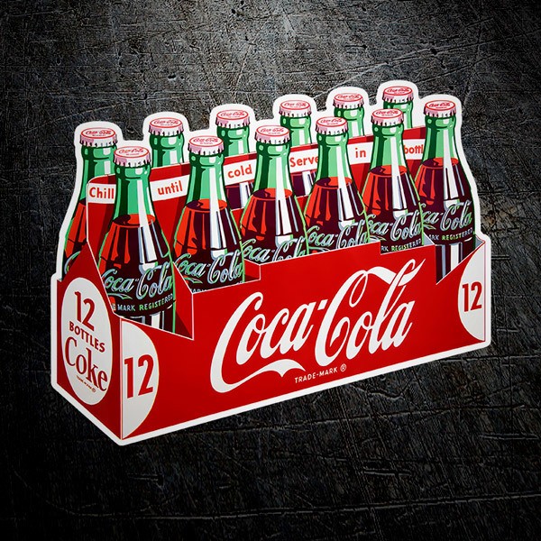 Aufkleber: Packung mit 12 Coca Colas
