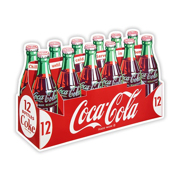 Aufkleber: Packung mit 12 Coca Colas