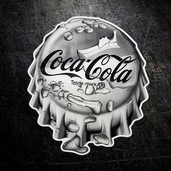Aufkleber: Coca Cola Grau Teller