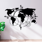 Wandtattoos: Weltkarte Himmelsrichtungen 2