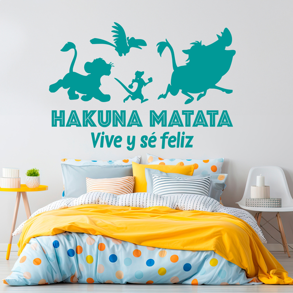 Kinderzimmer Wandtattoo: Hakuna Matata Leben und Glücklich Sein