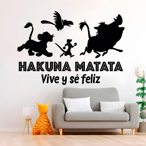 Kinderzimmer Wandtattoo: Hakuna Matata Leben und Glücklich Sein