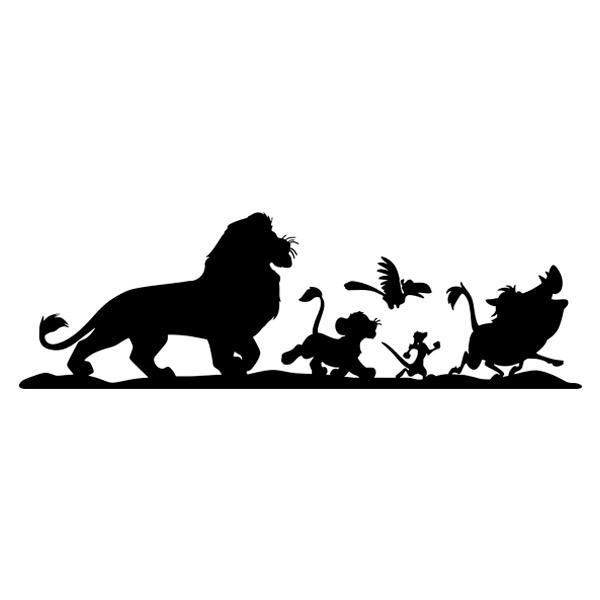 Kinderzimmer Wandtattoo: König der Löwen Charaktere Silhouetten
