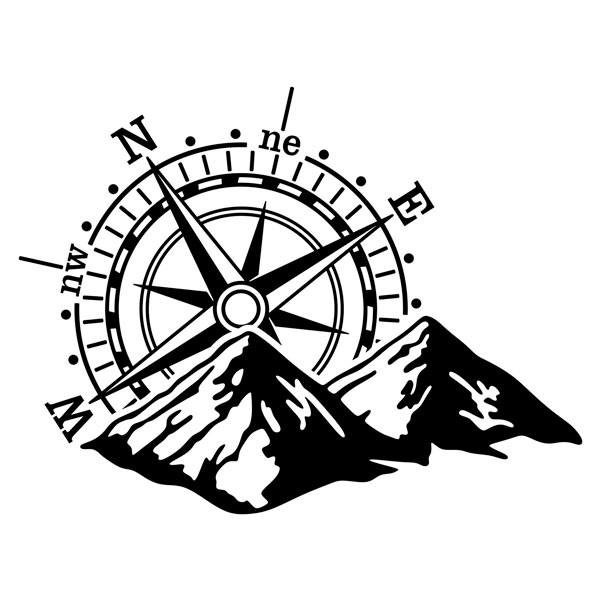 Aufkleber: Kompass Windrose 4x4