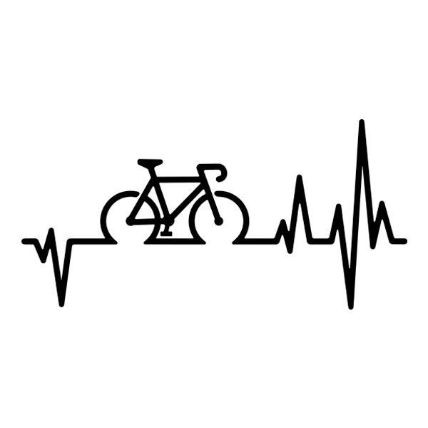 Aufkleber: Kardiogramm-Fahrrad