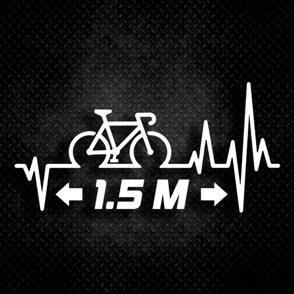 Aufkleber: Kardiogramm Fahrrad Entfernung 1.5m 0