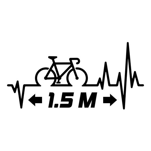 Aufkleber: Kardiogramm Fahrrad Entfernung 1.5m