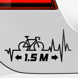 Aufkleber: Kardiogramm Fahrrad Entfernung 1.5m 2