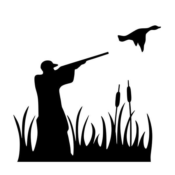 Aufkleber: Silhouette Jäger Schießen