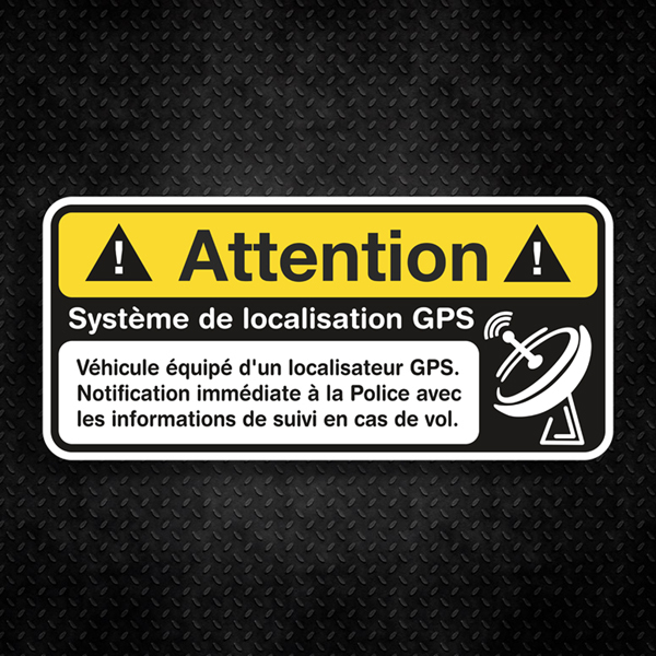Aufkleber: Attention GPS 1