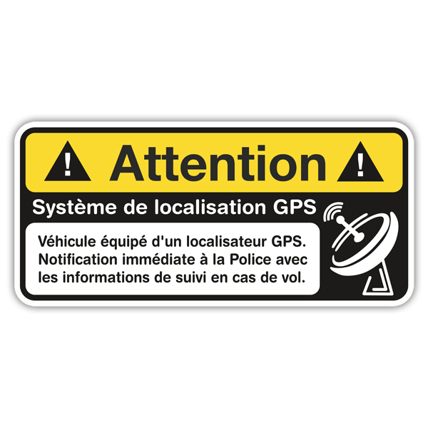 Aufkleber: Attention GPS 0