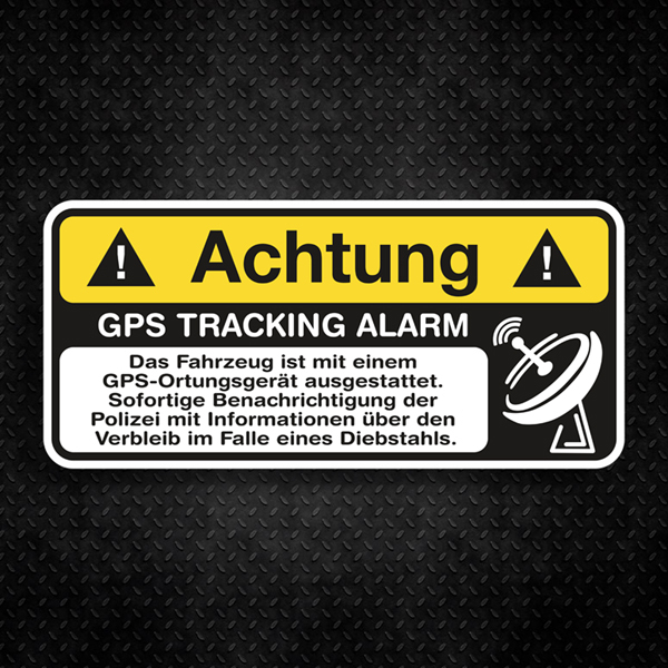 Aufkleber: Achtung GPS