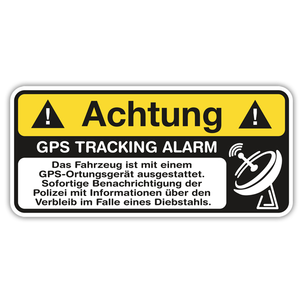 Aufkleber: Achtung GPS