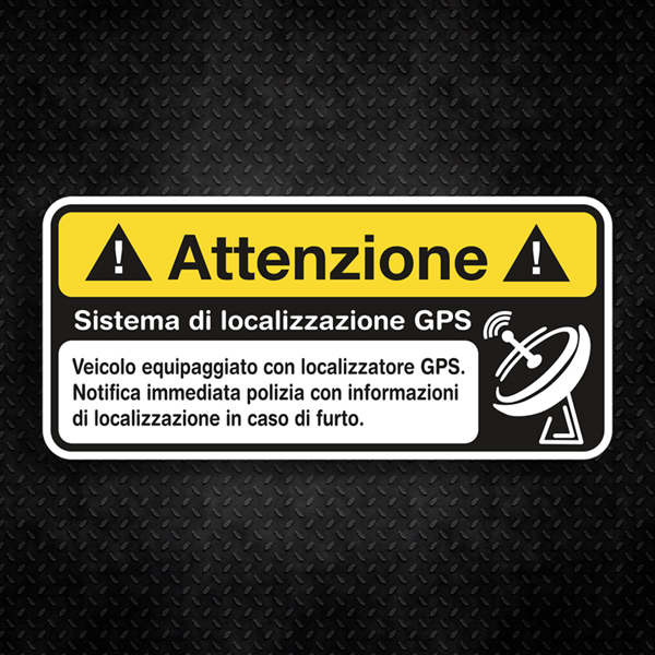 Aufkleber: Attenzione GPS