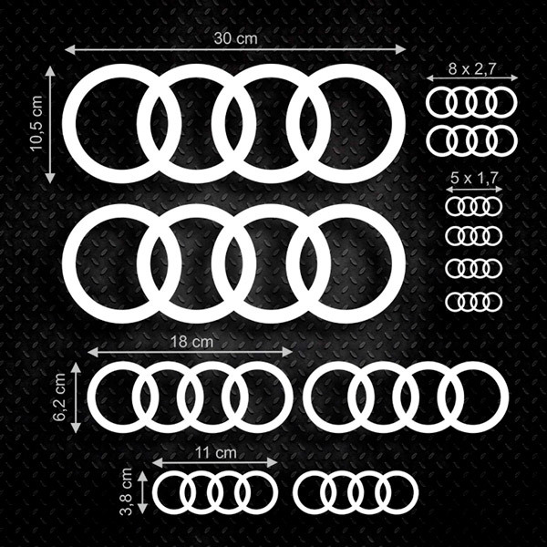 Audi Ringe Aufkleber-Set 0
