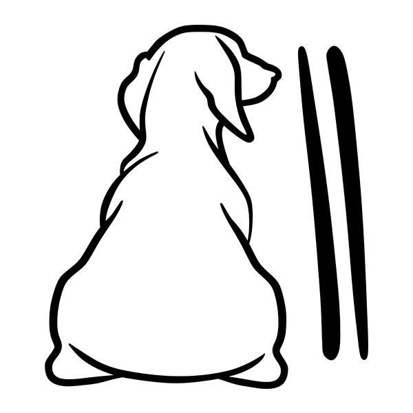 Aufkleber: Windschutzscheibenwischer Hund