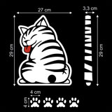 Aufkleber: Windschutzscheibenwischer Katze weiß 4