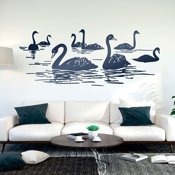 Wandtattoos: Schwäne auf dem See