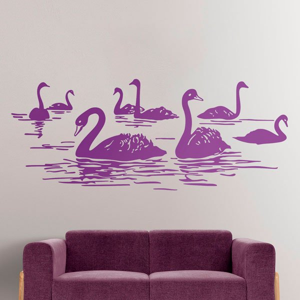 Wandtattoos: Schwäne auf dem See