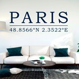 Wandtattoos: Paris Geografische Koordinaten 2