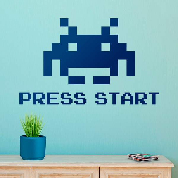 Wandtattoos: Space Invaders Press Start
