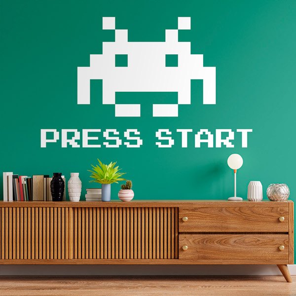 Wandtattoos: Space Invaders Press Start