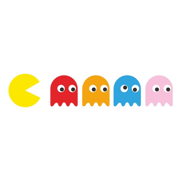 Wandtattoos: Pac-Man und 4 Gespenster