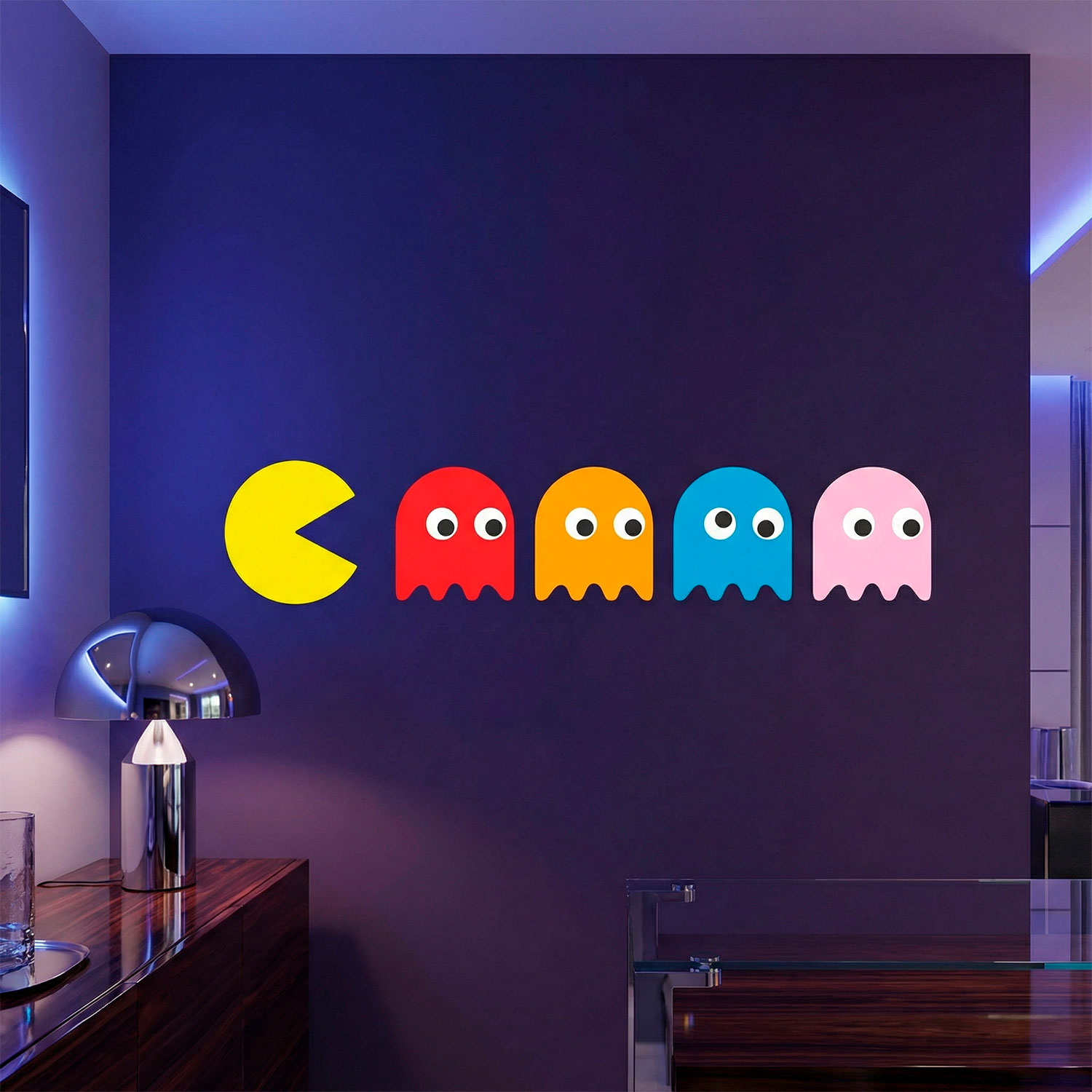 Wandtattoos: Pac-Man und 4 Gespenster