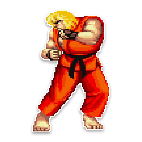 Wandtattoos: Street Fighter Ken Pixel Art