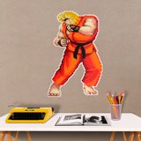 Wandtattoos: Street Fighter Ken Pixel Art 4