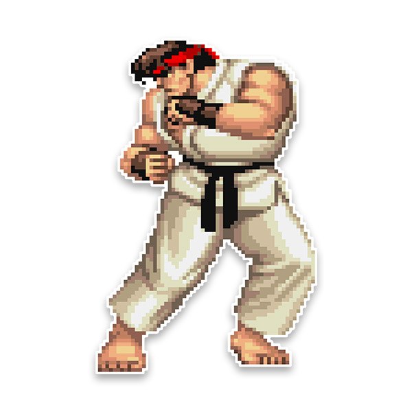 Wandtattoos: Street Fighter Ryu Pixel Art
