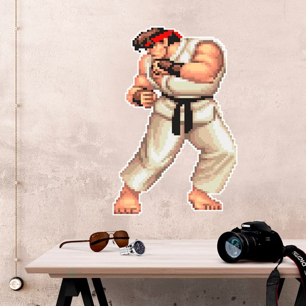 Wandtattoos: Street Fighter Ryu Pixel Art