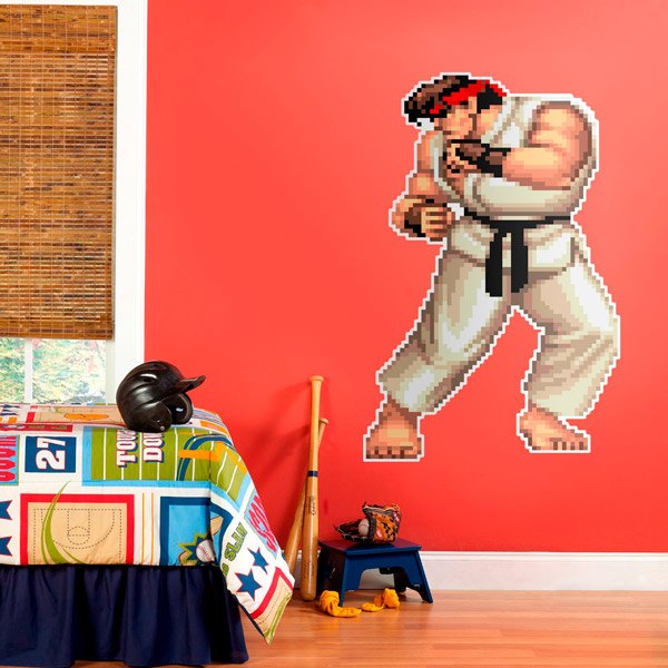 Wandtattoos: Street Fighter Ryu Pixel Art