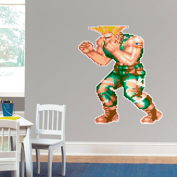 Wandtattoos: Street Fighter Guile Pixel Art