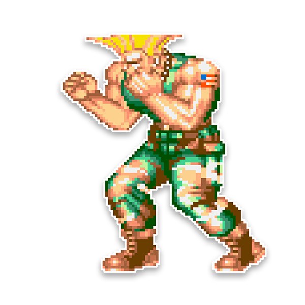 Wandtattoos: Street Fighter Guile Pixel Art