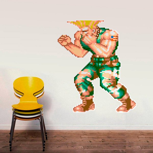 Wandtattoos: Street Fighter Guile Pixel Art