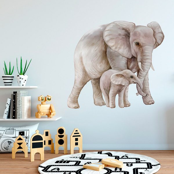 Kinderzimmer Wandtattoo: Elefant mit seinem Kalb
