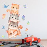 Kinderzimmer Wandtattoo: Katzen und Schmetterlinge 4