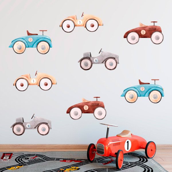 Kinderzimmer Wandtattoo: Antike Spielzeugautos