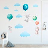 Kinderzimmer Wandtattoo: Kaninchen mit Luftballons 3