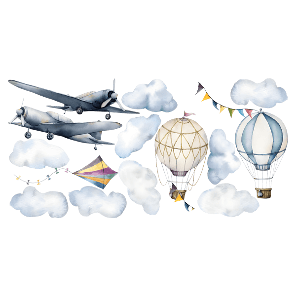 Kinderzimmer Wandtattoo: Flugzeuge und Ballone