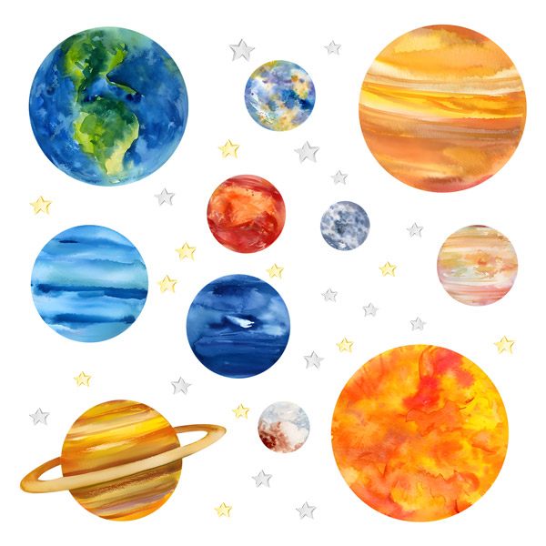 Kinderzimmer Wandtattoo: Planeten und Sterne