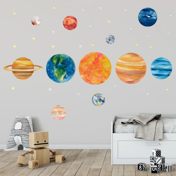 Kinderzimmer Wandtattoo: Planeten und Sterne