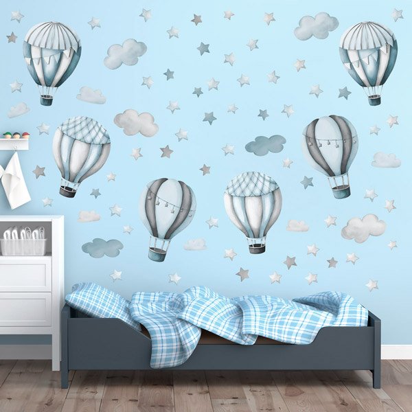 Kinderzimmer Wandtattoo: Luftballons und Wolken