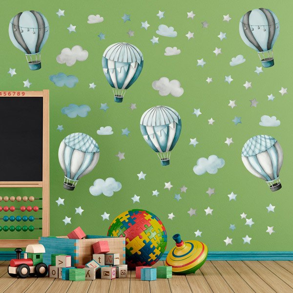 Kinderzimmer Wandtattoo: Luftballons und Wolken