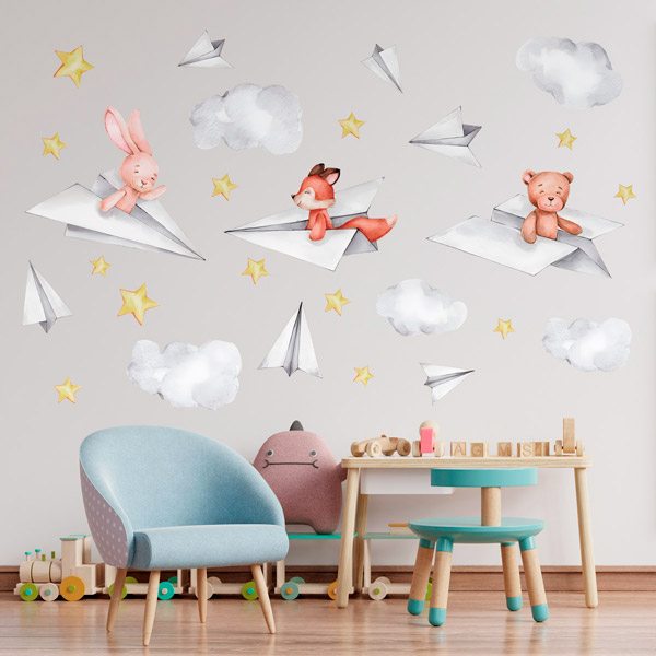 Kinderzimmer Wandtattoo: Papierflieger
