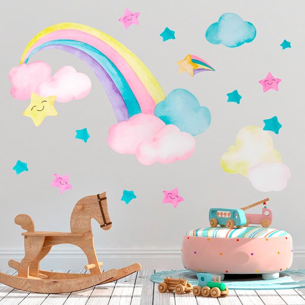 Kinderzimmer Wandtattoo: Regenbögen und Sterne
