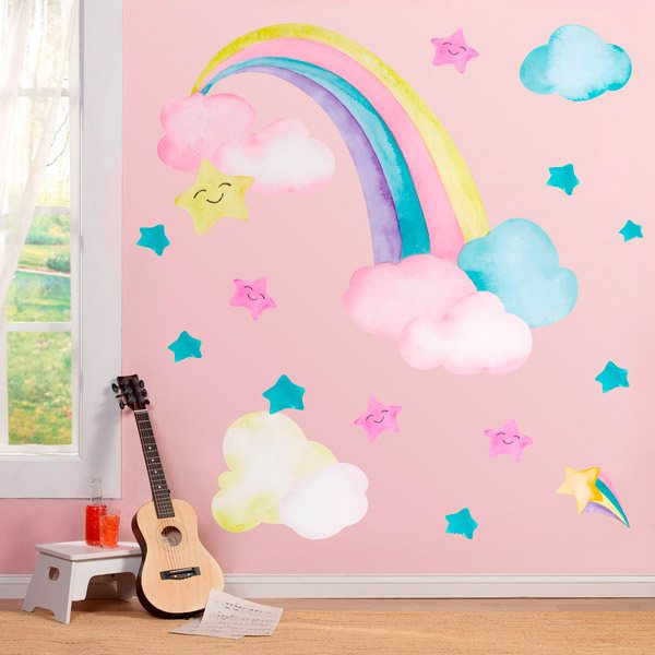 Kinderzimmer Wandtattoo: Regenbögen und Sterne