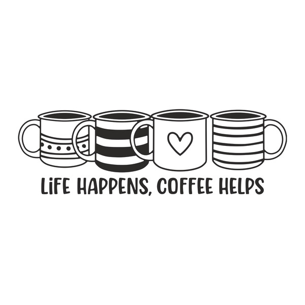 Wandtattoos: Life happens, coffee helps