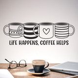 Wandtattoos: Life happens, coffee helps 2